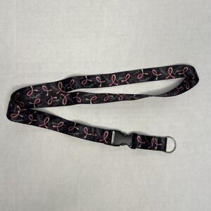 Breast Cancer Awareness Lanyard Pink‎ Ribbon Detachable Sisters Friends Daughter